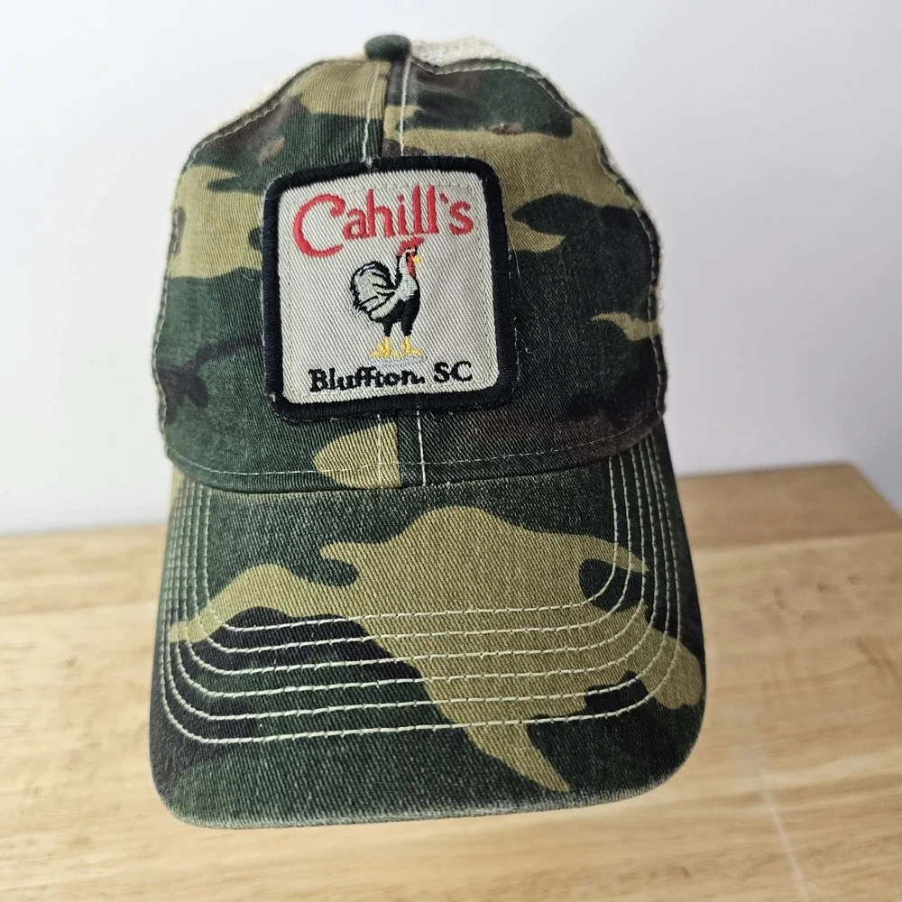 Cahills Lowcountry Hat Baseball Cap Camo Green Bluffton SC‎ Rooster Farm Casual